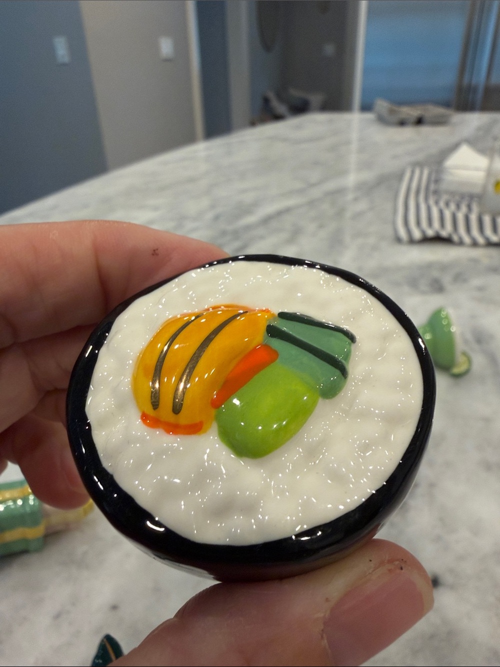 "On a Roll" (Sushi) ceramic mini (Item #A294) by Nora Fleming